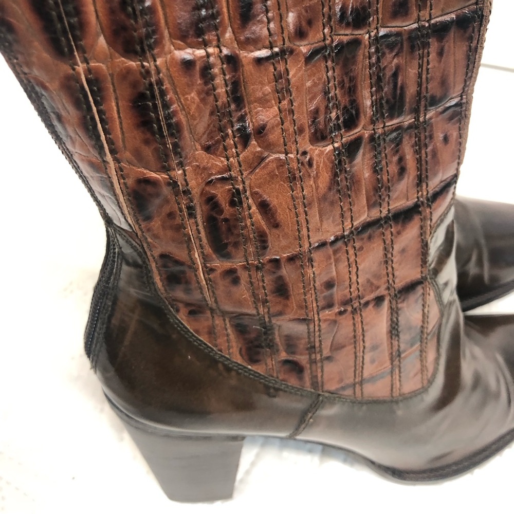 Stuart weitzman croc heeled boots, NWOT - Picture 2 of 16